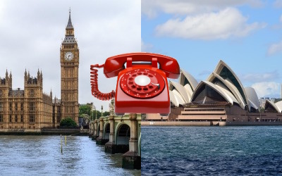 ヒースロー空港でシドニーへ電話